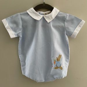 Baby Blue Peter Rabbit Bunny Sunsuit Romper Sz 9 Months